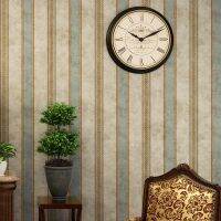 【NEW】【Penghantaran Privasi Tinggi】 R Nostalgic Wallpaper Old Vertical Stripes American-Style Village Style Living Room Bedroom Study Chinese Classical Striped Wallpaper