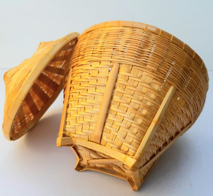 กระบุงไม้ไผ่-ทำด้วยไม้ไผ่-งานฝีมือจากภูมิปัญญาชาวบ้าน-สวย-แข็งแรง-สำหรับใส่สิ่งของ
