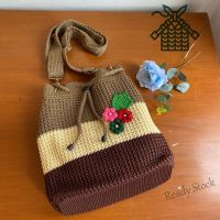 【Ready Stock】 ✕ C23 [d crafts] Knitted sling bag // Knitted sling bag // Drawstring Knitted sling bag bandung