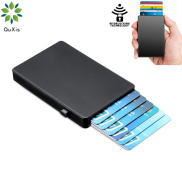 QuXis 2023 New s Thin Aluminum RFID ID Credit Card Holder with Push