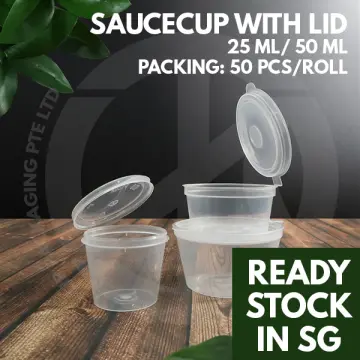 Cheap 10/20/30Pcs 25ml Small Plastic Round Cups Takeaway Sauce Cup