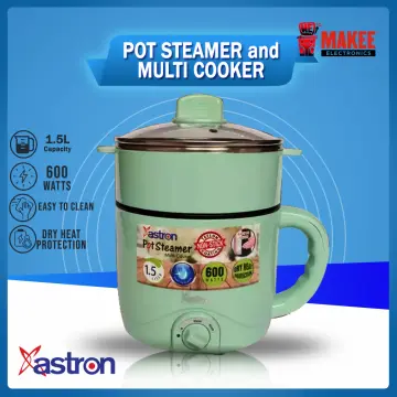 Astron QUICKPOT 1.8L Blue Multipurpose electric cooker, 450W, dry heat  protection, safe to touch, nonstick teflon coated surface