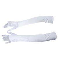 21" Womens Long Arm Satin Elbow Gloves for Party Wedding Costume