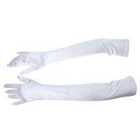 21 Inch Women Arm Long Satin Elbow Gloves for Evening Wedding Fancy Dress Costume