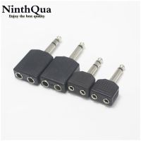 1/4 Mono / Stereo Audio Jack Plug Adapter Male to Female 3.5mm / 6.35mm Dual Jack Headphone Microphone Y Splitter Converter