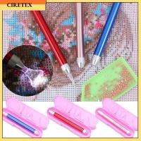 CIRETEX 7Pcs/Set เย็บปักถักร้อย อุปกรณ์เย็บผ้า เคล็ดลับมุม คริสตัล เครื่องมือวาดภาพเพชร ปากกาจุดไฟ ปากกาเจาะจุด จิตรกรรมเพชร 5D