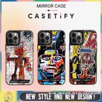 Art Graffiti Basquiat Mirror CASETiFY Phone Case Compatible for iPhone14/13/12/11/Pro/Max iPhone Case Shockproof Acrylic Hard Back Protective Cover