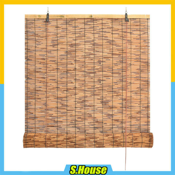 Bamboo Blinds 1.5Mx2M Sun Shading Wood Privacy Screen Reed Curtain