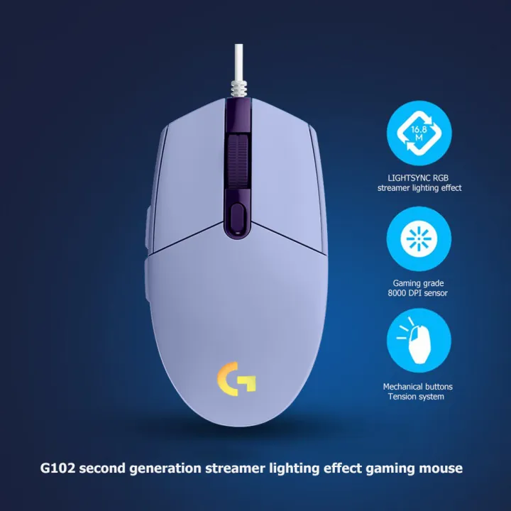 6 Buttons Mouse 8000DPI Adjustable Computer Supplies Office Caring USB ...