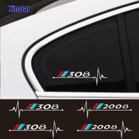 【SALE】 nohowalo1974 สติกเกอร์ติดหน้าต่างรถยนต์2ชิ้นสำหรับ Peugeot 2008 3008 208 308 106 108 508 206