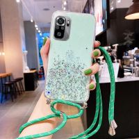 {OLI STUDIO} CrossbodyCord Lanyard Case ForRedmi Note 11 10 9 811S 11T 5G 10S 9SK50 K40 10 Clear Glitter Cover