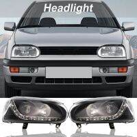 Gucanou ไฟวิ่งกลางวัน LED นูนเลนส์ ABS ไฟหน้าซ้ายขวา DRL โคมไฟประกอบ1H6941017AC 1H6941018AC สำหรับ VW Golf 3 92-97