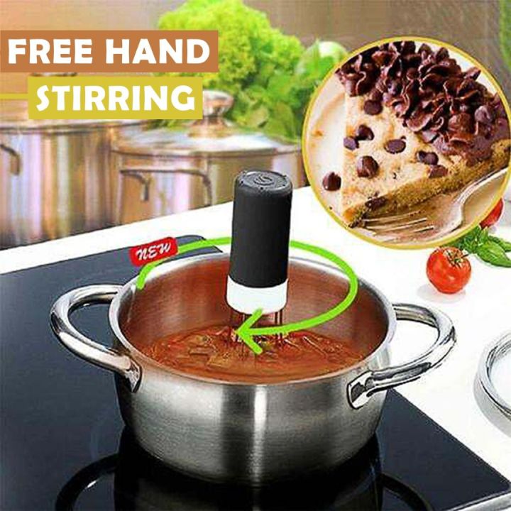 OLSTUFFS - Hands Free Food Sauce Auto Stirrer. Easy and safe to use. Safe  for non-stick pots and pans.