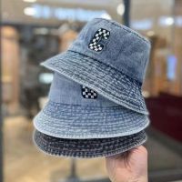 Fashion Washed Denim Embroidered Letters Fisherman Hats Summer Women Outdoor Soft Panam Travel Sun Protection Bucket Hat Men Cap