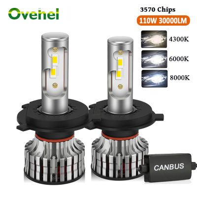 OVHEL H4 LED H7 Canbus100W 30000LM H1 H8 H9 H11 9005 HB3 9006 HB4 9012 Car LED Light Headlight12V 4300K 6000K Turbo Lamp