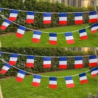 Aerlxemrbrae  20pcs/lot  france bunting flags 14x21cm  Pennant france String Banner Buntings Festival Party Holiday Pipe Fittings Accessories