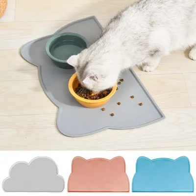 Pet Feeding Dog Cat Bowl Food Mat Silicone Non-Stick Waterproof Pet Food Feeding Pad Puppy Feeder Tray Water Cushion Placemat