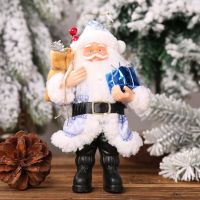 【CW】 Santa Claus Resin Doll Merry Christmas Decorations Pendant Stand Pose Doll For Home Elk Christmas Ornaments Xmas Tree Decor