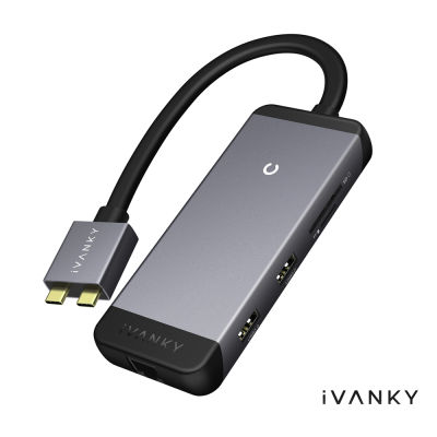 iVANKY 9in2 USB-C Hub ชารจ์ไฟ PD 100W , 2จอ 4K 30Hz , USB-C , USB-A , SD Card , Gigabit Ethernet รับประกัน 1ปี
