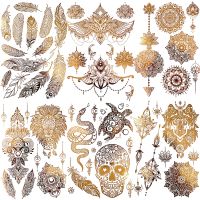 hot【DT】 Feather Temporary Tattoos Adult Fake Mandala Snake Sticker Washable Tatoo