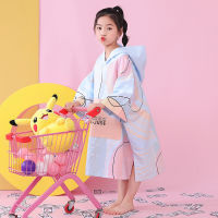 Nu-June Children Bath Towel Baby Girl Soft Beach Cloak TowelsToddler Kids Hooded Surf Swim Pool Coverup Poncho Cape Bathrobe