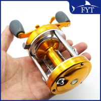 All Metal 2+1BB Ball Bearings Right Hand Drum Wheel Boat Sea Fishing Reel MingYang CL60 Golden Color Boating Fish Reel