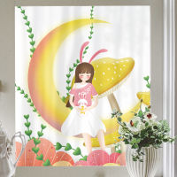 (58x60cm) Moon Girls with Glue Glass Film, Window Paper, Door -to -Door Stickers, ห้องน้ำสามารถลบออกได้จากสติกเกอร์ PVC, วัสดุคุณภาพสูง -วัสดุคุณภาพสูง