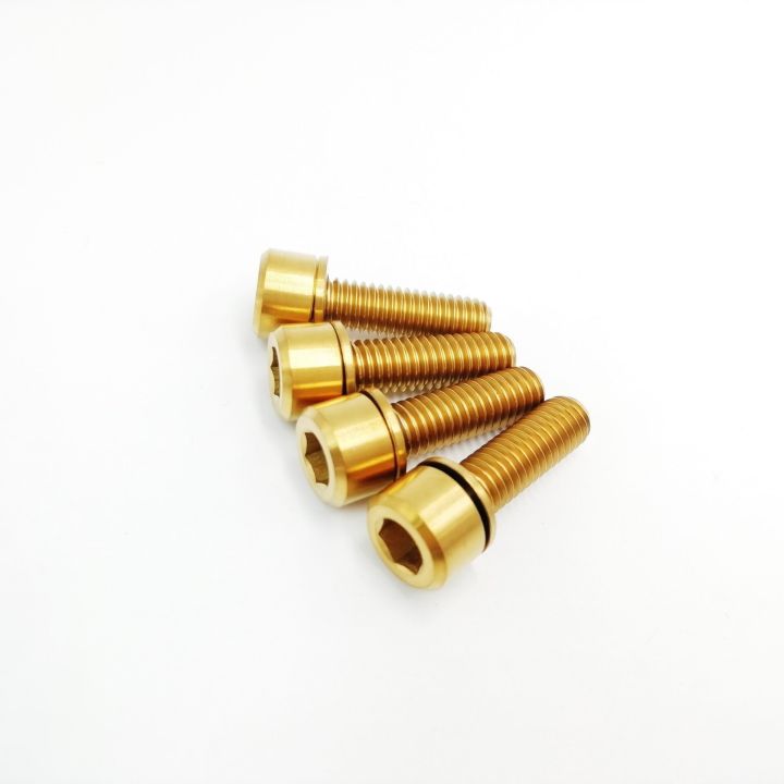 caoshs-น็อตหัวจักรยาน-ti-m6x20mm-พร้อมแหวนรอง-สกรูอะแดปเตอร์เบรกดิสก์จักรยานอุปกรณ์เสริมจักรยานรุ่นใหม่จำนวน4ชิ้น