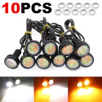 10 Pcs 23mm Eagle Eye 4014 12SMD White/Amber 12V Car Fog DRL Bulb  Auto Reverse Backup Parking Signal Lamp Bulbs  LEDs  HIDs