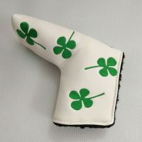 PU Leather Golf Putter Cover Golf Blade Head Covers Unique Golf Club Heads Accessorie Four Leaf Clover Embroidery Sleeve