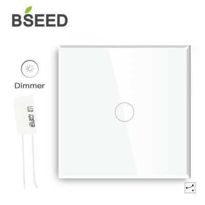 Bseed 1 Gang 2way มาตรฐาน Eu มาตรฐาน Eu หรี่ไฟติดผนังสี Switch3ขาวดำแผงคริสตัลสีทองไฟหลอดแอลอีดีหรี่แสงแบบสัมผัสผนัง