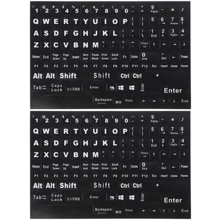 2 Sheets Laptop Key Stickers Keyboard Decals Computer Keyboard Stickers