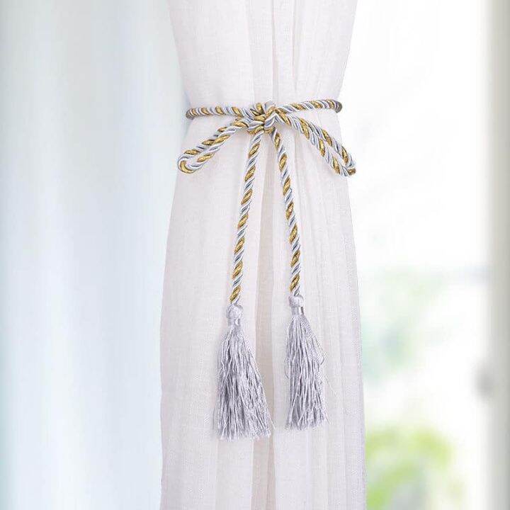 1pc Rope Tassel Curtain Tiebacks Hanging Tassel Tie Rope Curtain Hooks