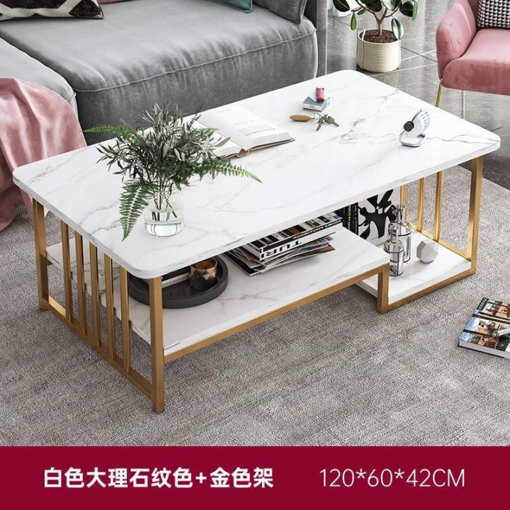 house-charm-โต๊ะกาแฟ-โต๊ะรับแขก-โต๊ะกลาง-โต๊ะกลางโซฟา-โต๊ะเอนกประสงค์-โต๊ะวางของ-โต๊ะกลางรับแขก-ลายหินอ่อน-โครงเหล็กอย่างดี-ทนทาน
