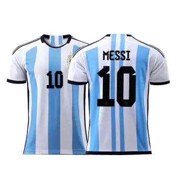 Argentina No.10 Messi Jersey (Size L), Argentina Soccer Jersey 2022, Messi  Shirt Short Sleeve Football Kit, Football Fans Gifts For Kids/Adult 