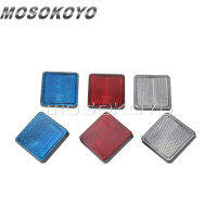 Red Square 2Pcs Motorcycel A Dirt Bike คำเตือนความปลอดภัยสะท้อนแสงสำหรับ Honda Suzuki Kawasaki