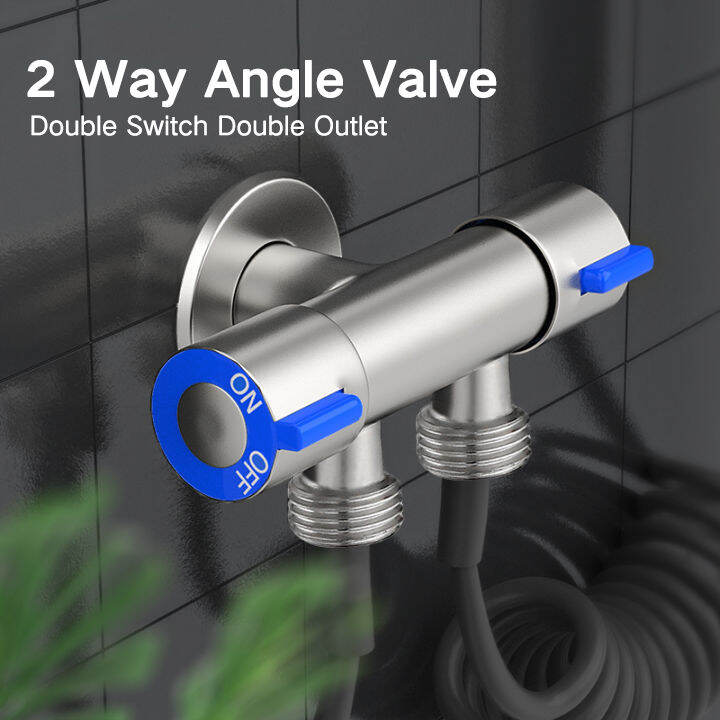 Stainless 304 Double Angle Valve 2 Way Angle Valve 12 X 12 Multi Function Standard Spout Angle 2312