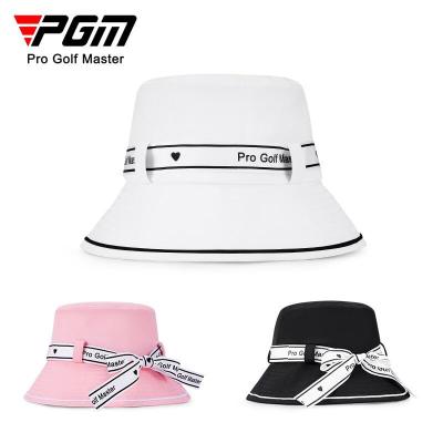 PGM ผู้หญิงหมวกกอล์ฟโบว์สายชาวประมงหมวกบังแดดและครีมกันแดดภายในดูดซับเหงื่อวงออกแบบ MZ05682915