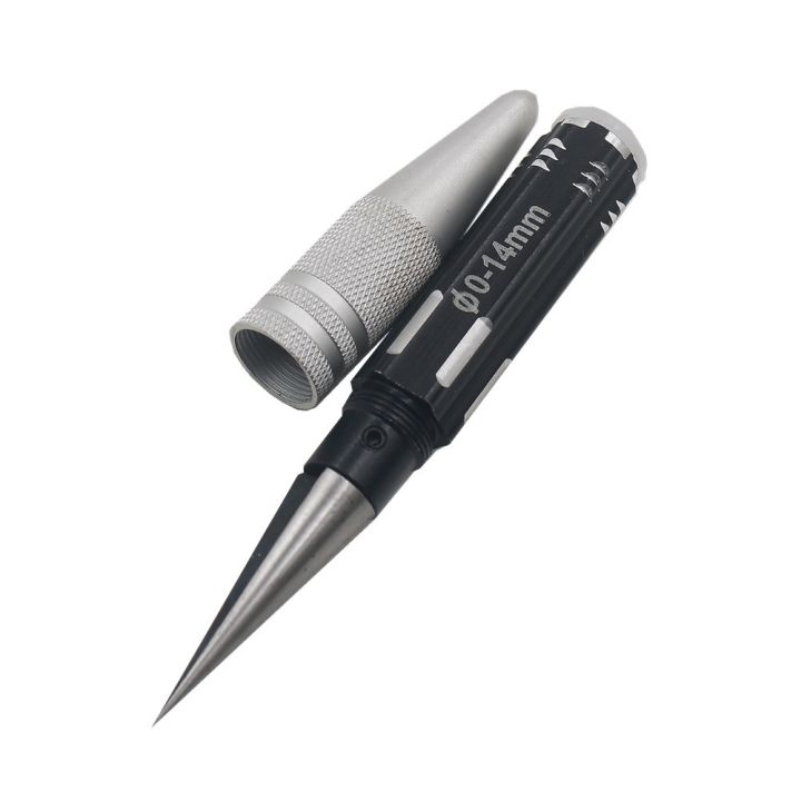 justinlau-stainless-steel-taper-reamer-hole-expanding-saw-opener-black-screwdriver-bit-diameter-0-14mm