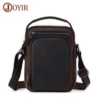 JOYIR Crazy Horse Leather Small Shoulder Bags Fashion Male Cowhide Messenger Bag for 7.9" iPad Work Travel Crossbody Bag