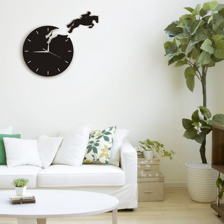 24-home-accessories-นาฬิกาแขวนผนังงานศิลปะสำหรับตกแต่งนักขี่ม้านาฬิกาออกแบบนาฬิกา3d