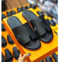 COD Mens Leather Sandals H Black With Plain Thin Soles And Videos