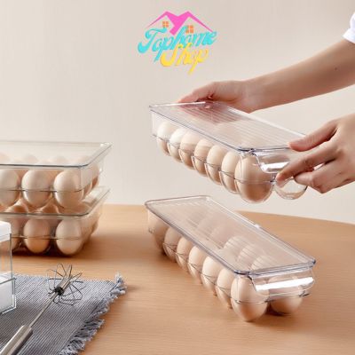 Topshome ถาดเก็บไข่ 12-21 ฟอง วางซ้อนกันได้ กล่องเก็บไข่ ที่เก็บไข่ กล่องเก็บไข่ใส่ในตู้เย็น O-367