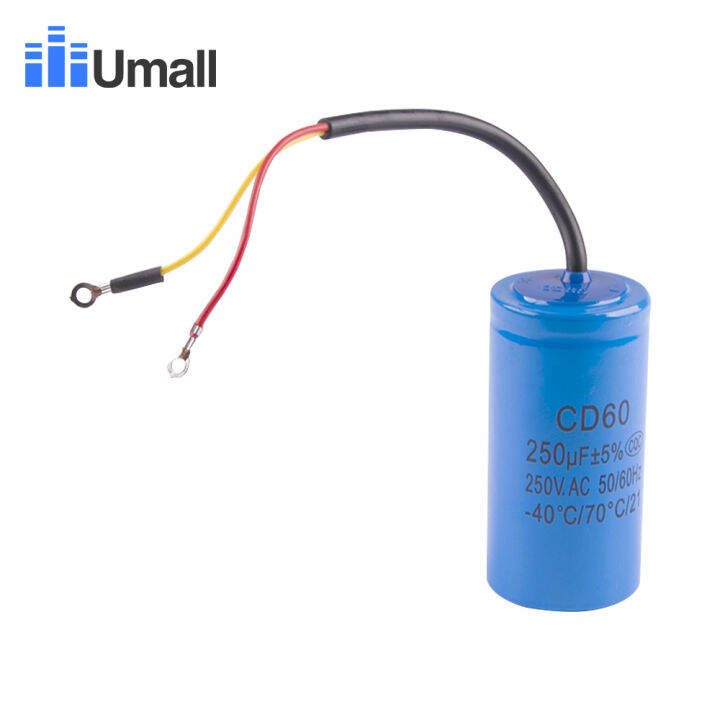 Cd60 250uf 250v Ac Starting Capacitor For Heavy Duty Electric Motor Air Compressor Red Yellow