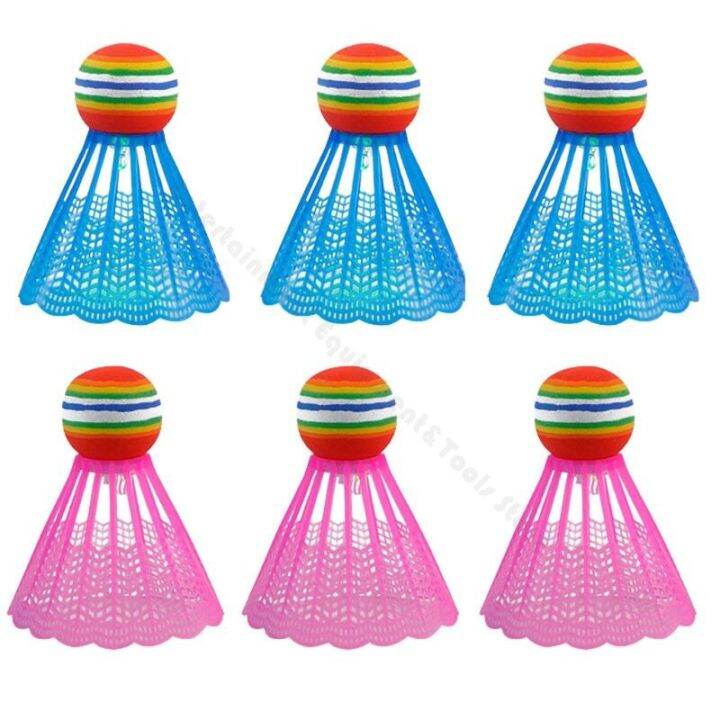 4pcs-led-lighting-badminton-birdies-glow-in-the-dark-night-nylon-shuttlecock-rainbow-ball-head-for-outdoor-indoor-sports