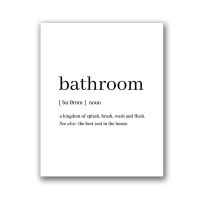 Nordic Minimalist Funny Bathroom Toilet Wall Decor Picture Black White Art Decor Quality Canvas Painting Poster Home Decor A974