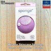 Real Techniques® Miracle Skincare Sponge, Tone + Stimulate 1 Count ฟองน้ำสำหรับลงสกินแคร์ เพื่อเพิ่มประสิทธิภาพ