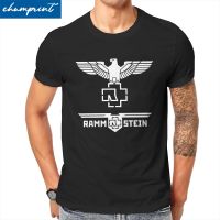 เสื้อยืดแขนแขนสั้นคอกลมสำหรับผู้ชาย Kaus Band โลหะอุตสาหกรรมเยอรมัน1 Ramstein โลหะหนักโลหะหนัก