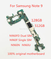 1หน่วย Samsung Galaxy Note 9 Note9 N960F N960FD SM-N960FDS N960N N960U 100ปลดล็อคเมนบอร์ด Asal Ganti Bahagian