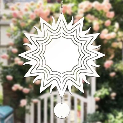 4Pcs 8 Inch Sublimation Wind Spinner Blanks 3D Wind Spinners Hanging Wind Spinner for Indoor Outdoor Garden Decoration